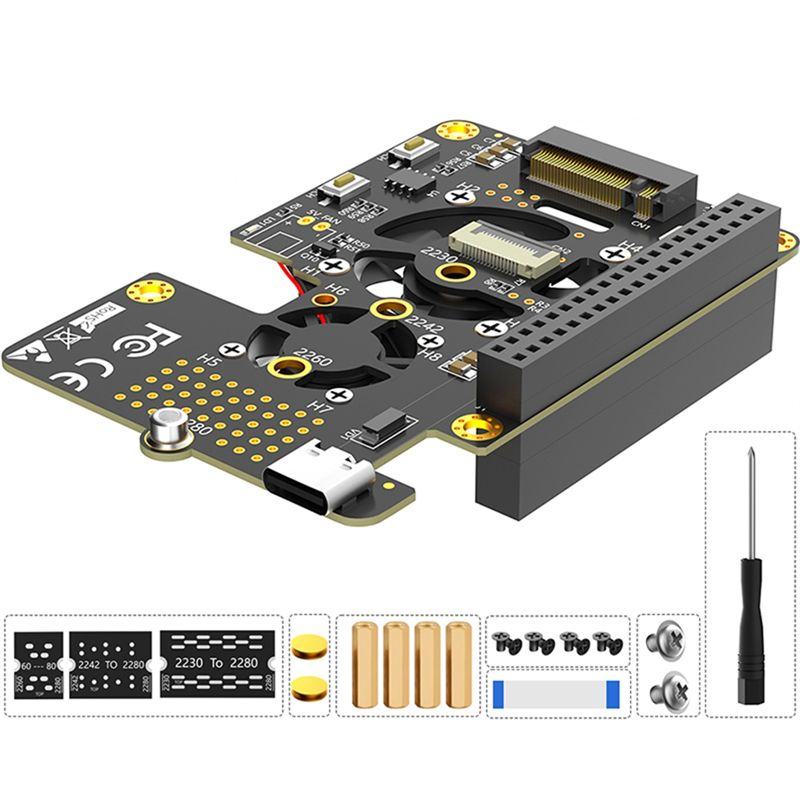 Pi 5 Case - Pour Raspberry Pi 5 Pcie vers