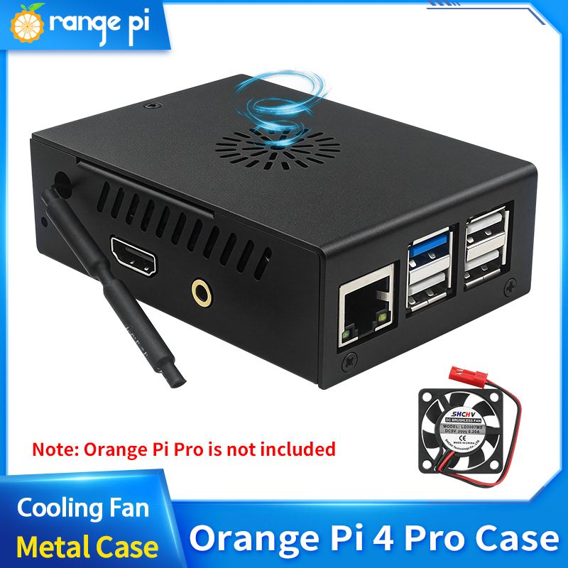 Boîtier métallique noir Orange - Pi Cooler avis et prix